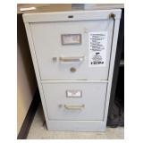 Hon metal 2 drawer filing cabinet w/ key