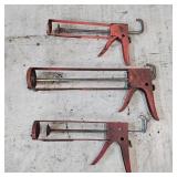 (3) Red Metal Skeleton-Frame Caulking Guns