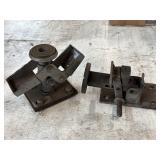 2 industrial metal floor locks