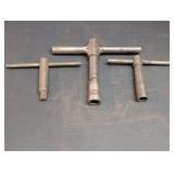 (3) Metal T Socket Wrenches