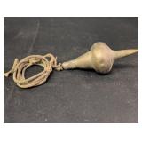 Vtg Brass Plumb Bob w/ rope 5in long