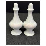 Pair of salt & pepper shakers, 5.5in H., faded
