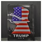 Donald Trump 2020 American Flag Silhouette Tin
