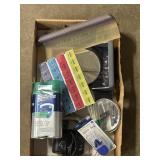 Shaving gel, mirror, pill holder & splitter, alarm