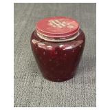 Avon Ruby Red Glass Strawberry Jar w/ Lid