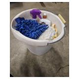 Car Washing Bucket & Supplies Plus Cleaners