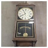 Antique Wooden Waterbury Regulator Wall Clock