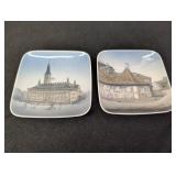 (2) Royal Copenhagen square trinket dishes