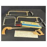 Variety of 7 hand saws - miter box saws, keyhole