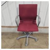 Burgundy Fabric Rolling Office Desk Chair