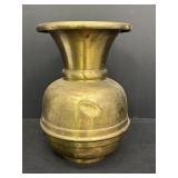 12" brass spittoon flared rim & weighted base