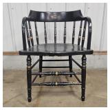 Black Painted Curved Wooden Arm Chair