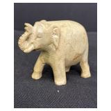 3" hand carved stone elephant