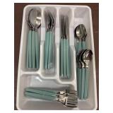 Stainless China Turquoise Plastic Handle F