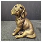 Bronze-Style Polyresin Sitting Lab Figurine