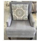 Modern Upholstered Armchair w/ Nailhead Detail