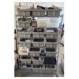 5 FT NSF Metal Rolling Shelves with Storage Bins