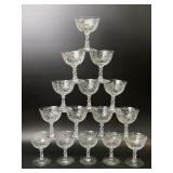 Vintage Etched Glass Sorbets