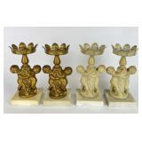 Vintage Italian Cherub Candleholders w/ Marble