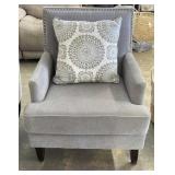 Modern Upholstered Armchair w/ Nailhead Detail