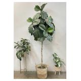7 FT Artificial Tree and Greenery on Stands