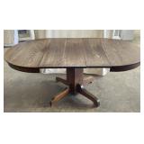 Vintage Wooden Table with Pedestal Base