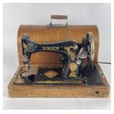 Antique Ornate Singer Sewing Machine in Case