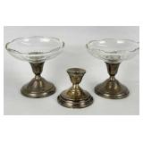 Weighted Sterling Silver Compotes and Candleholder