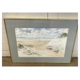 Signed and Framed Seaside Watercolor l. Wilcutt