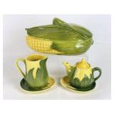 Vintage Shawnee Corn Casserole, Pitcher & Teapot