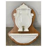 Vintage Porcelain Lavabo Wall Fountain & Basin