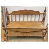 Vintage Carved Wood Bench