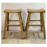 Farmhouse Wooden Saddle Stools