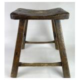 Antique Saddle Style Wooden Stool