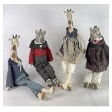Handcrafted Folk Art Giraffe & Zebra Shelf Sitters