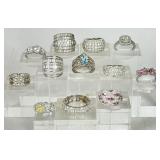 Assortment of Sterling Silver Rings W/ Gemstones