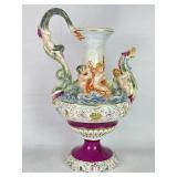 2 FT Keramos Capodimonte Ornate Pitcher