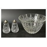 Waterford Salt/Pepper Shakers & Bowl