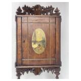 Antique Carved Wood Hand Painted Corner Cabinet