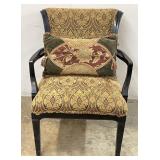 Vintage Chippendale Style Upholstered Armchair