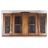 Vintage Carved Wood Four-Door Wall Cabinet