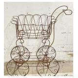 Wrought Iron Decorative Cart Plant Stand