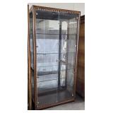 6.5 FT Wood Frame Lighted Glass Display Cabinet