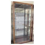 6.5 FT Wood Frame Lighted Glass Display Cabinet