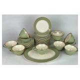 Vintage Green Band Gold Trim Tea Set & More