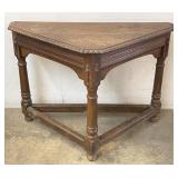 Jacobean Style Carved Wood Corner Table
