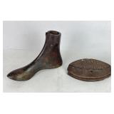 Antique Cast Iron Shoe Mold & Asbestos Sad Iron