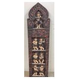 4 FT Antique Carved Wood Wall Plaque