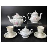 Selection of Tea Pots & Wedgewood Egg Cups