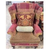 Upholstered Wingback Chair w/ Ball & Claw Feet